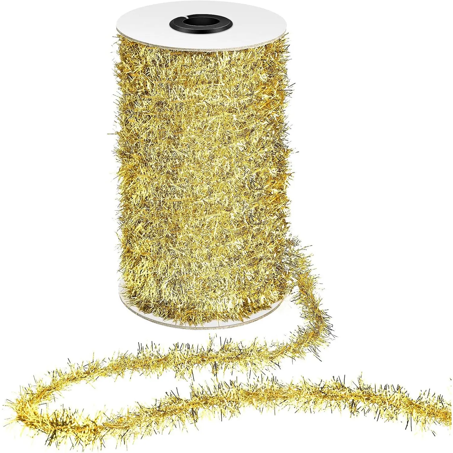 50 Yard Christmas Tinsel Garland Thin Metallic Twist Tinsel, | 147.64ft, Xmas Glitter Tinsel Garland, Party  Wrapping, Holiday Decoration for Tree, Wreath Crafts, Birthday, Easy to Cut