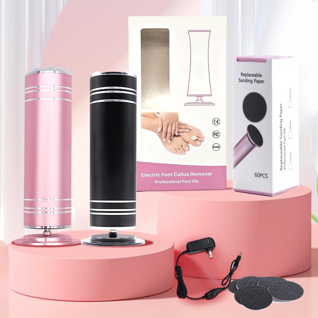 Electric Foot Callus Remover with Sanding Paper, 1 Count Foot Dead Skin Remover with 60pcs Replacement Discs, Foot Care Tool, Professional Pedicure Tool, Foot File Tool