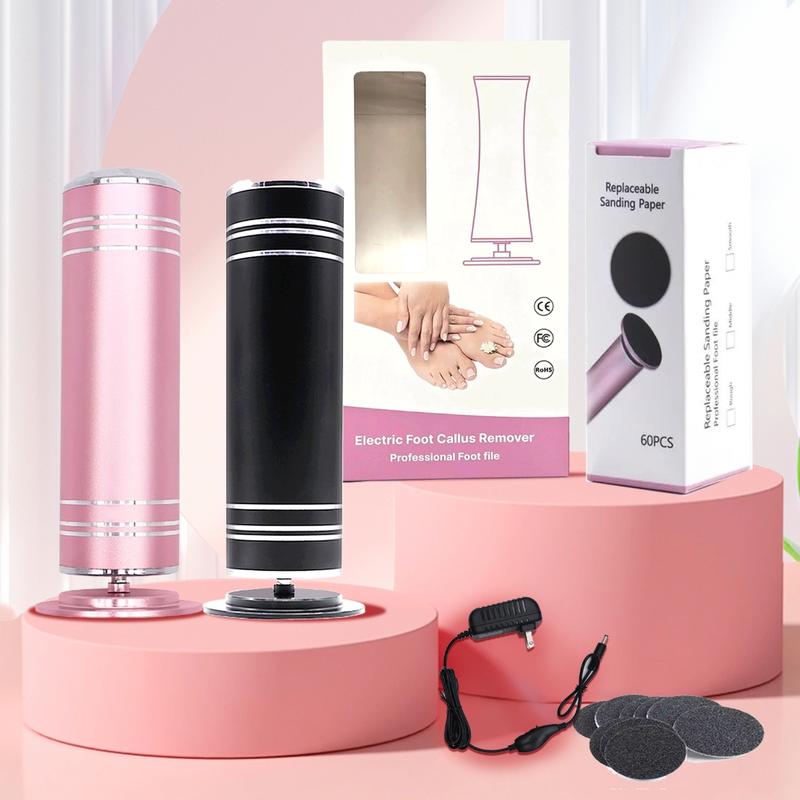 Electric Foot Callus Remover with Sanding Paper, 1 Count Foot Dead Skin Remover with 60pcs Replacement Discs, Foot Care Tool, Professional Pedicure Tool, Foot File Tool