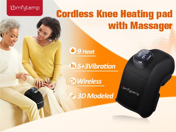 Portable Knee Massager with Heat 9 Heat 5 Vibration 3 Intensity, Christmas Gift for Mom Dad