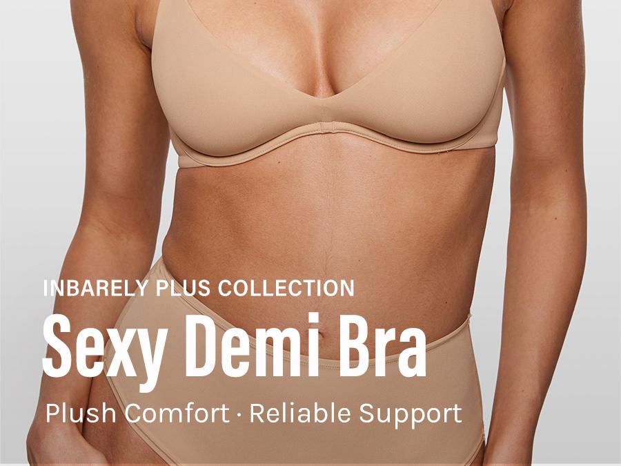 INLYRIC Women's Inbarely Plus Plunge Bra - Unlined Underwire Sexy Demi Balconette Bras SpringStatements