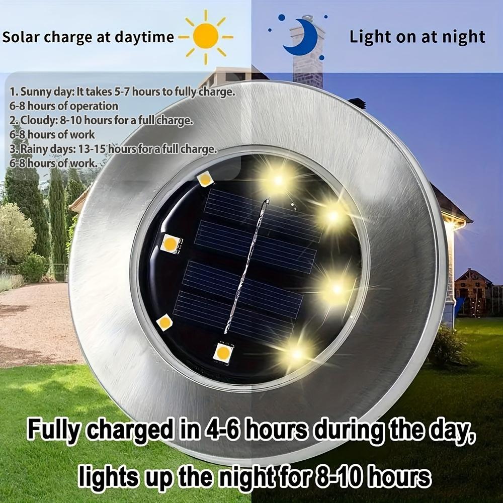 4/8/12-pack Solar 8LED Ground Lights - Solar outdoor step lights, IP65 path lights, garden lights, Outdoor Waterproof Lights, for steps, paths, lawns, and landscape lighting outdoors - Warm white/cool white options available