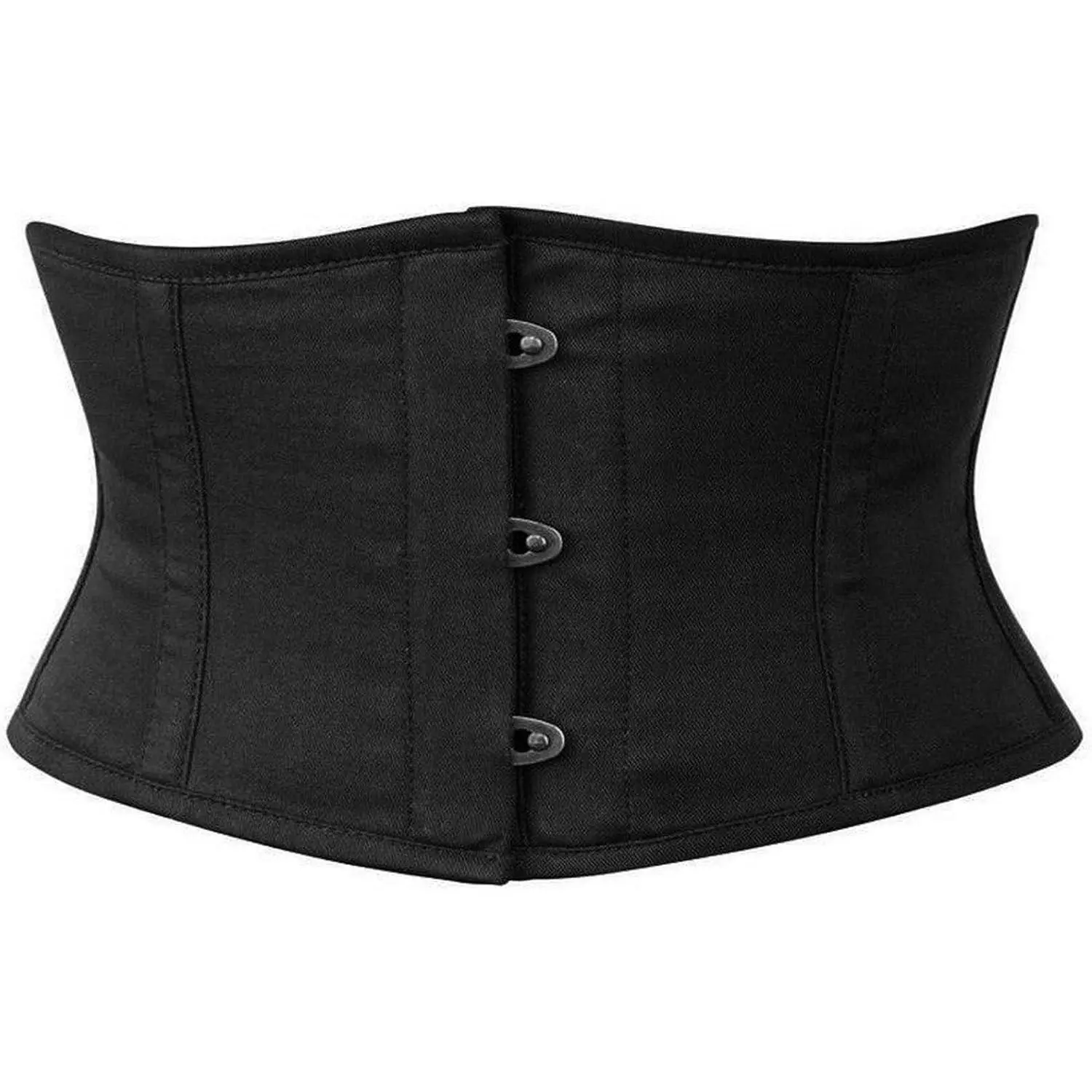 Women's Heavy Duty Steel Boned Waist Trainer Cincher Underbust Cotton Corset Waspie
