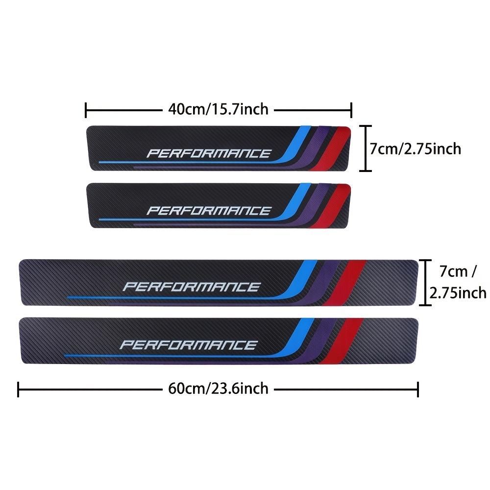 Universal 4pcs Carbon Fiber Texture Door Sill Protector Strips Set, Anti-Scratch Durable, Non-Slip Threshold Decorative Strip, Car Accessories