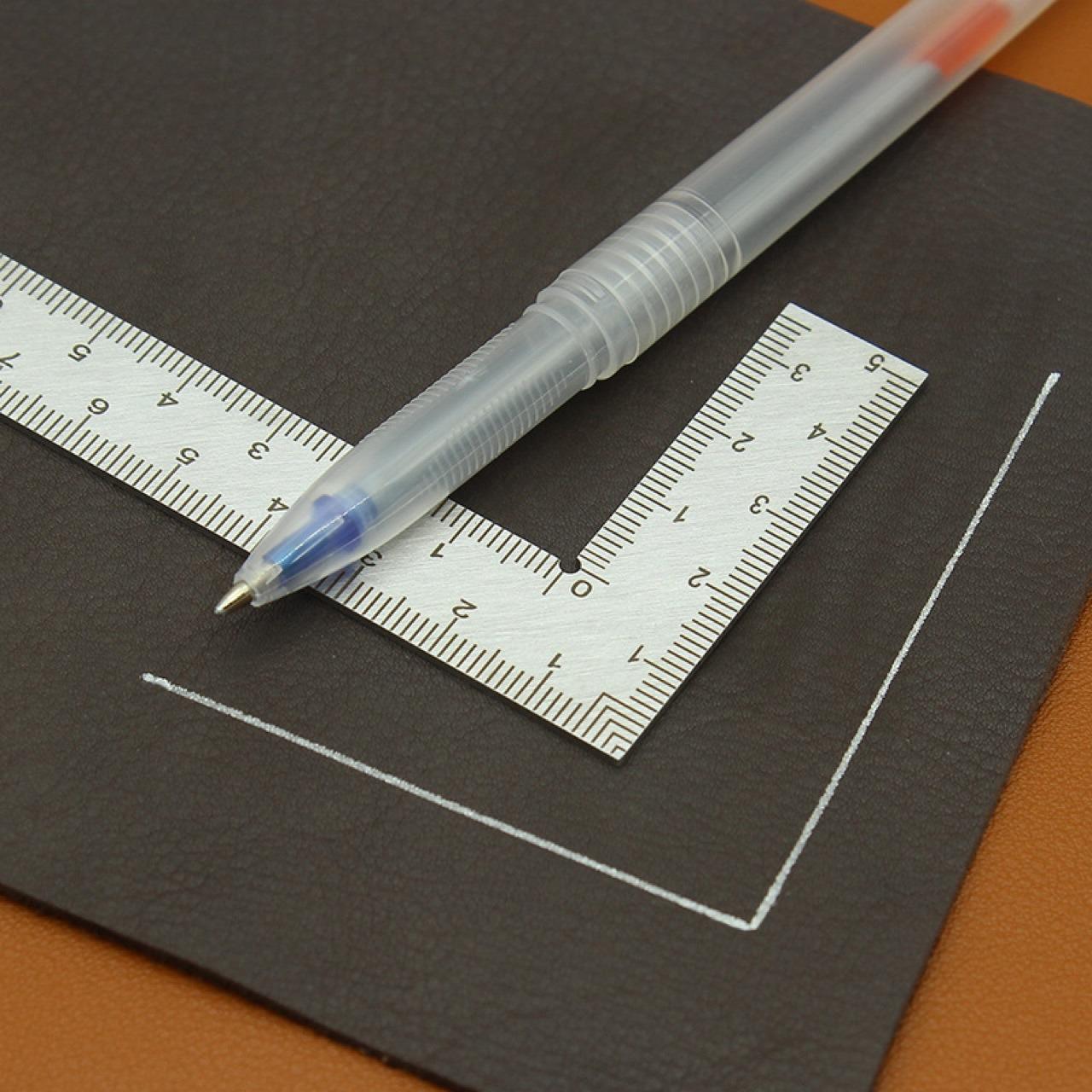 Stainless Steel L-shaped Ruler, Precision Straight Ruler, Double Sided Measuring Ruler, Hand Measuring Tool for DIY, Wallet Making