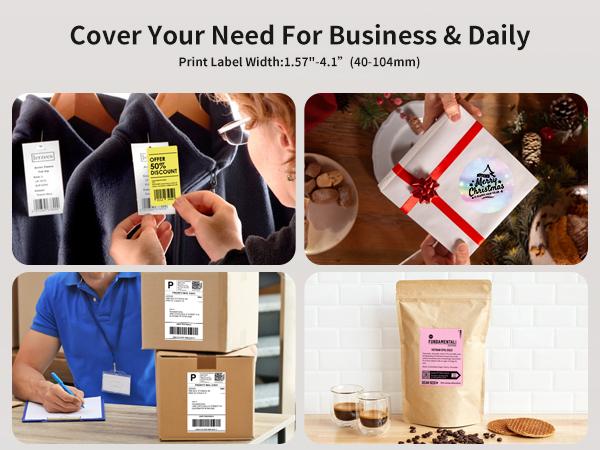 JADENS Shipping Label Printer, Bluetooth Wireless Thermal Label Printer, Compatible with iOS, Android, Windows, Mac, Chromebook, Widely Used for Etsy, Ebay, Shopify, USPS