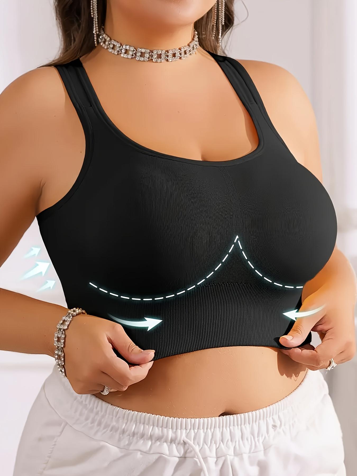 Plus Size Seamless Wireless Bra for Women, Backless Design, Comfortable Fit, Ideal for Daily Wear & Sports Activities, Yoga Sports Bra