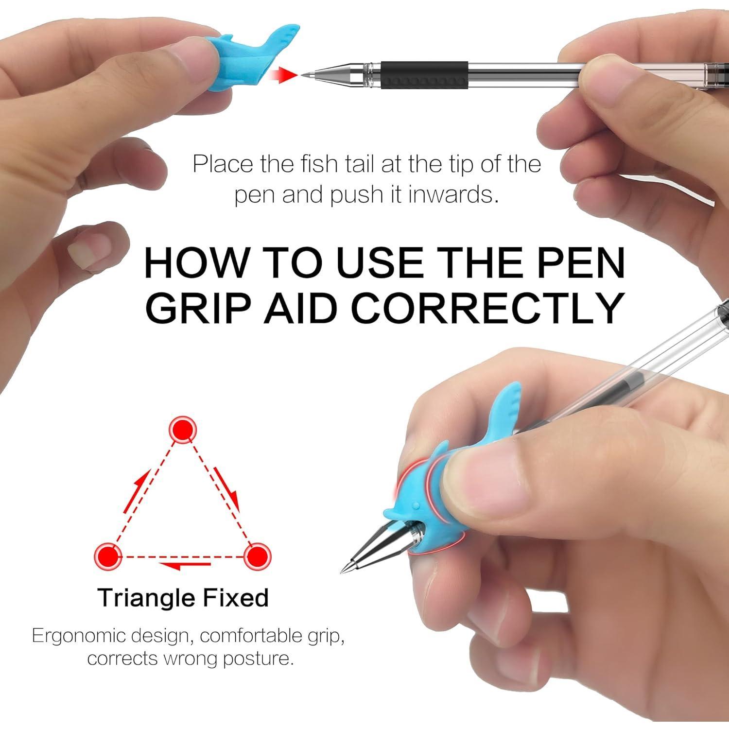 Magic grooved  book disappearing ink pen, 2 transparent pen , 25 replacement refills, 2  grips, Suitable for grooved writing books for  3-5, 's magic copybooks.