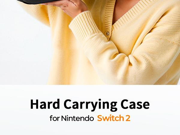 Switch 2 Case for Nintendo Switch 2(2025), Portable Hard Shell Full Protection Carrying Travel Case with 18 Game Cards Storage for Switch 2 Console Pro Controller Accessories Black