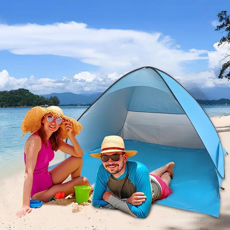Pop Up Beach Tent Beach Shade Tent for 1-4 Persons Sun Shelter UPF 50+ Enclose Zipper Door Portable Easy Up Beach Tent