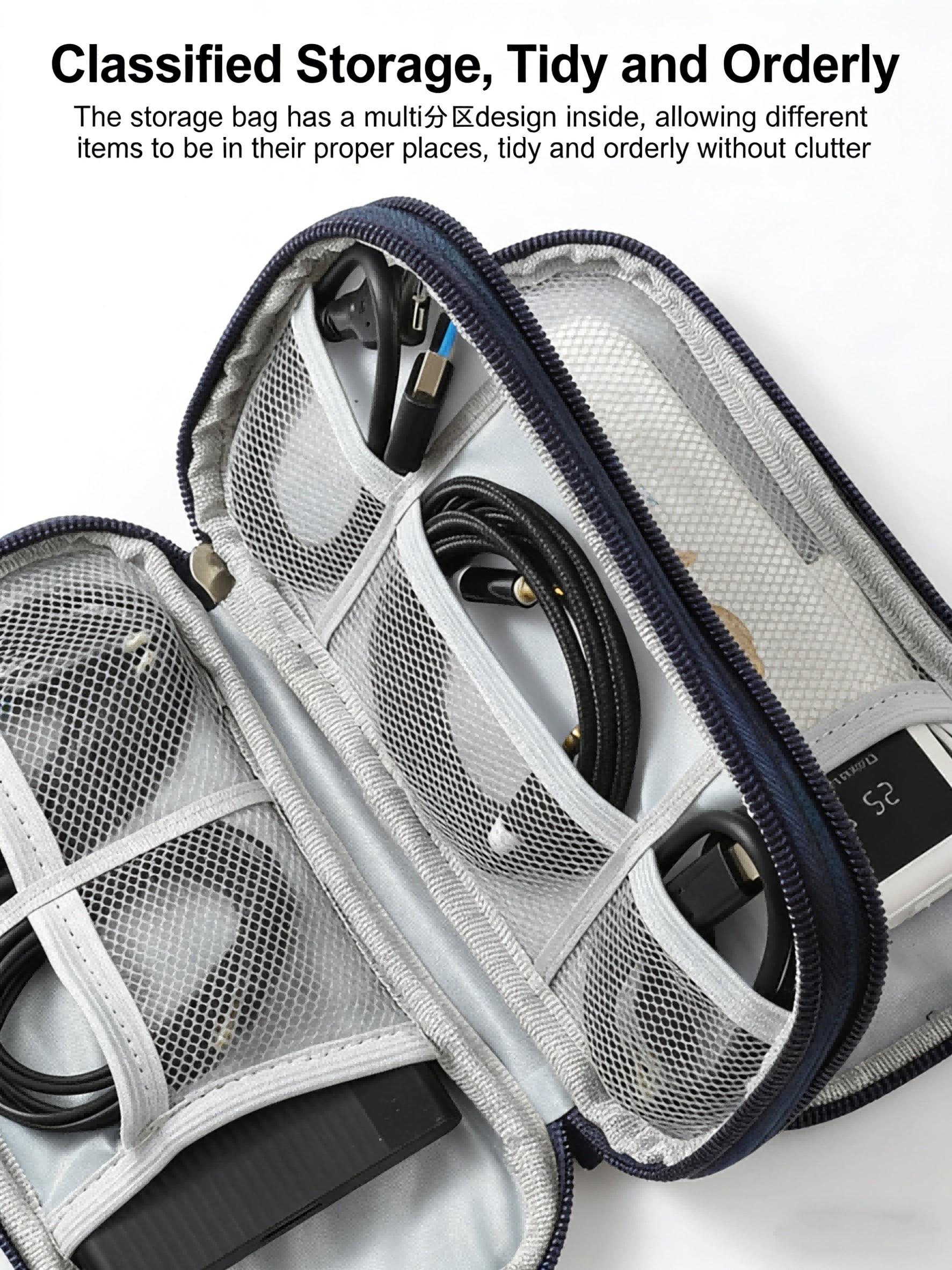 New Makeup Bag Charger Data Line Storage Box USB Flash Drive Mobile Hard Disk Phone Case Earphone Digital Organizer