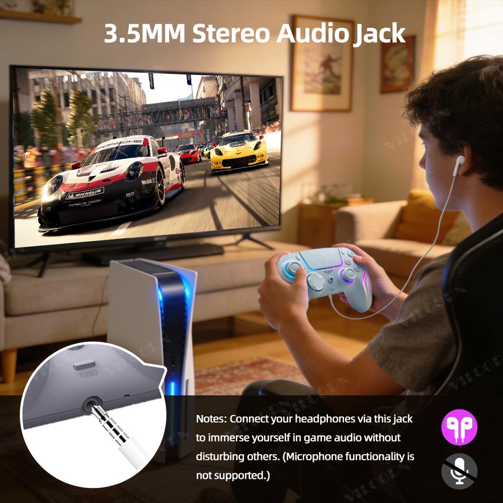 Bluetooth-compatible For Playstation 5 Wireless Controller for PS5/PS5 Slim/PS5 Pro with Turbo Dual Sense Macro Programming