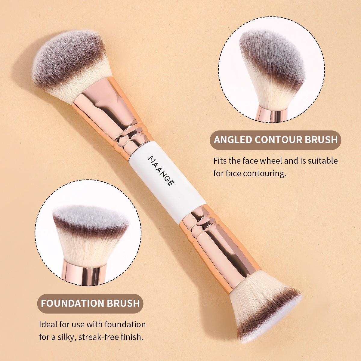 Maange 7-Piece Makeup Brush Set, Cosmetic Brushes, Foundation Brush, Blush Brush, Loose Powder Brush, Eyeshadow Brush, Concealer Brush, Ideal for Home and Travel