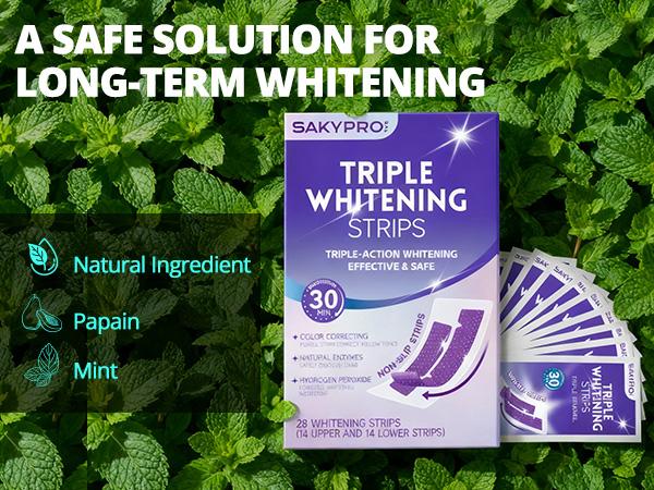 【SAKYPRORAL】 Purple Teeth Whitening Strip Kit, 28 Strips, No Residue - Amazon Top Seller, 4 Shades Whiter in 7 Days, Enamel Safe