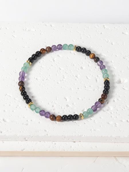 4mm Natural Crystal Beaded Bracelet, Wealth & Prosperity Jewelry Gift, Chakra Healing Crystals, Unisex Chakra Balance Energy Accessory