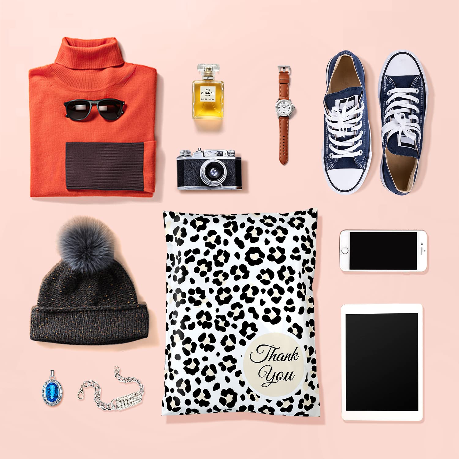 Large Poly Mailers 14.5x19inch,10x13inch, 10/50100Pcs Cute Shipping Bags for Small Business Clothing Mailers Poly Bags Thank You Poly Mailer Plastic Mailing Bags, Big Polymailers Package Bags