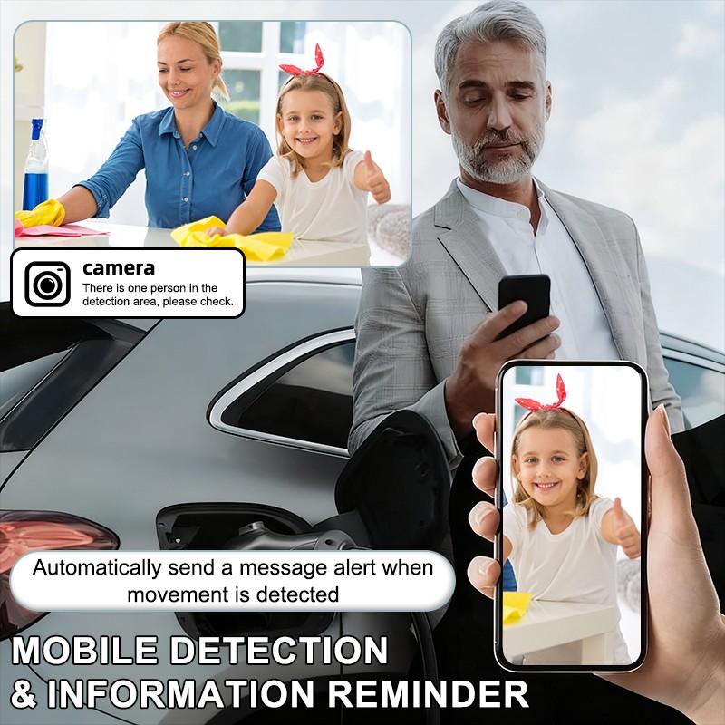 Wireless Security Camera, 2-Pack Rechargeable Indoor Cameras, Home Monitoring Camera, 480p HD, Motion Detection, Easy Setup, Alexa Compatible, Home/office Use