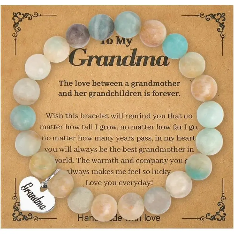 Day Gifts for  Sister Aunt Nana Grandma Mom Birthday Gifts for Mom  Stone Bead Bracelets for Women Female