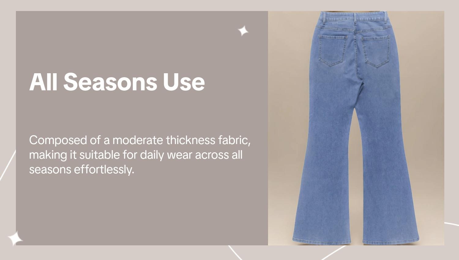 GILIPUR Y2K Women's Plain Flare Leg Jeans, Casual Button Fly Pocket Bell Bottom Denim for Daily Wear, Ladies Bottoms for All Seasons