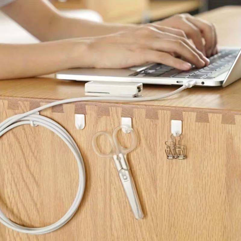 9/18/36/72pcs No-Drill Strong Adhesive Hooks, Seamless Wall Mounting, Sticky Hooks for Kitchen Bathroom Door Back Storage