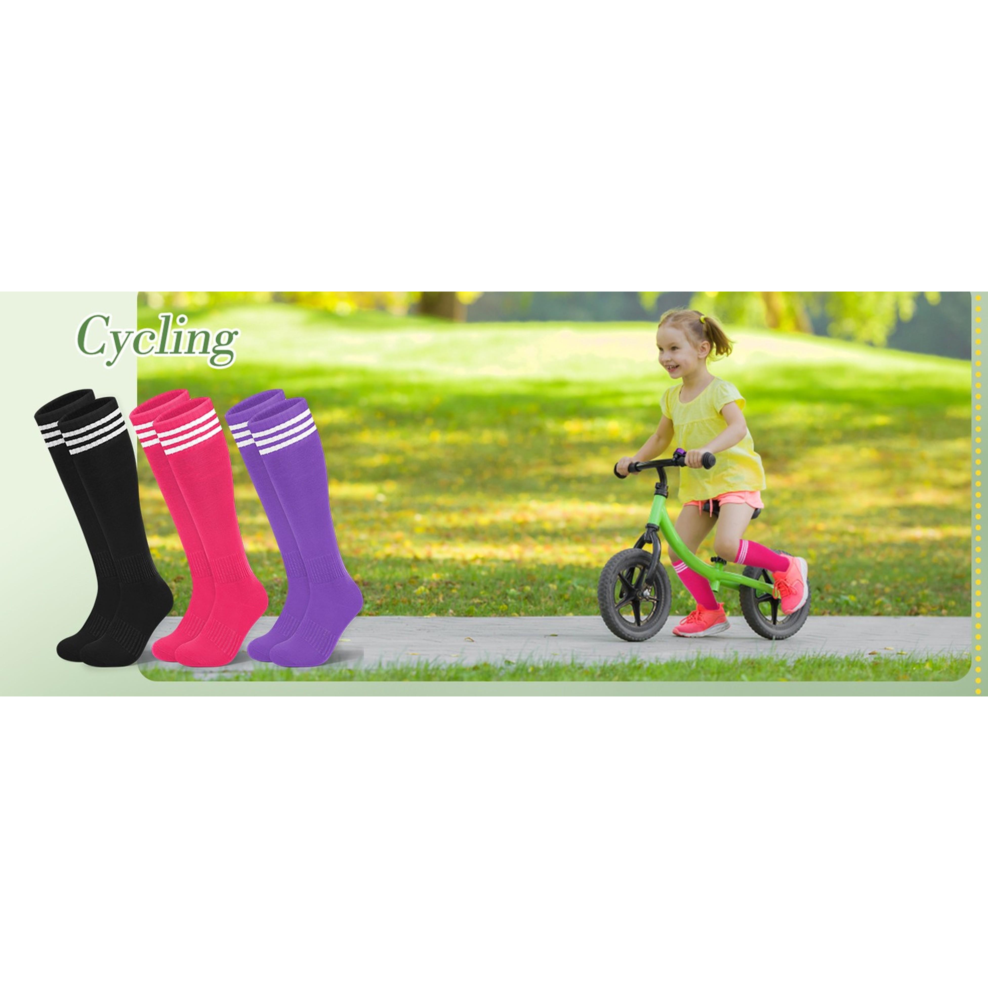 Kids Soccer Socks for Girls and Boys - Long Cotton Soft Athletic Knee High Calf Tube Socks for Baseball Softball Football School Sports OutdoorGift