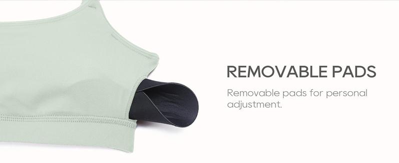 CRZ YOGA Womens Butterluxe Adjustable Spaghetti Strap Sports Bra - Scoop Neck Wireless Padded Bra Yoga Workout Crop Top