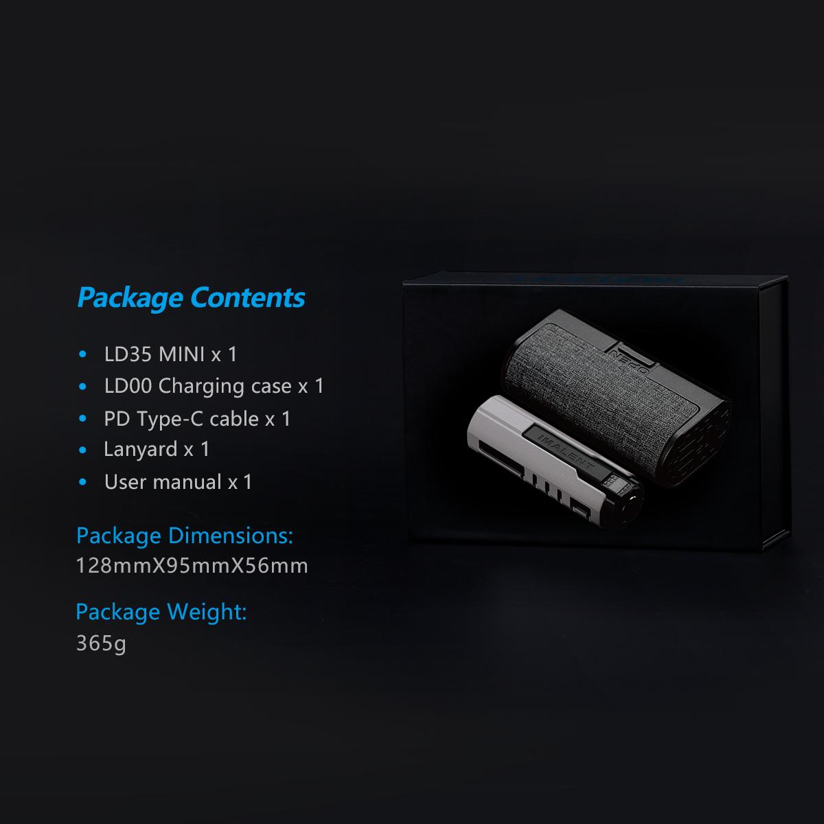 IMALENT LD35 EDC Flashlight 1200 Lumens with Type-C Charging Box, Powered by Rechargeable Battery, Waterproof for Camping, Emergencies, and Outdoors survival supplies