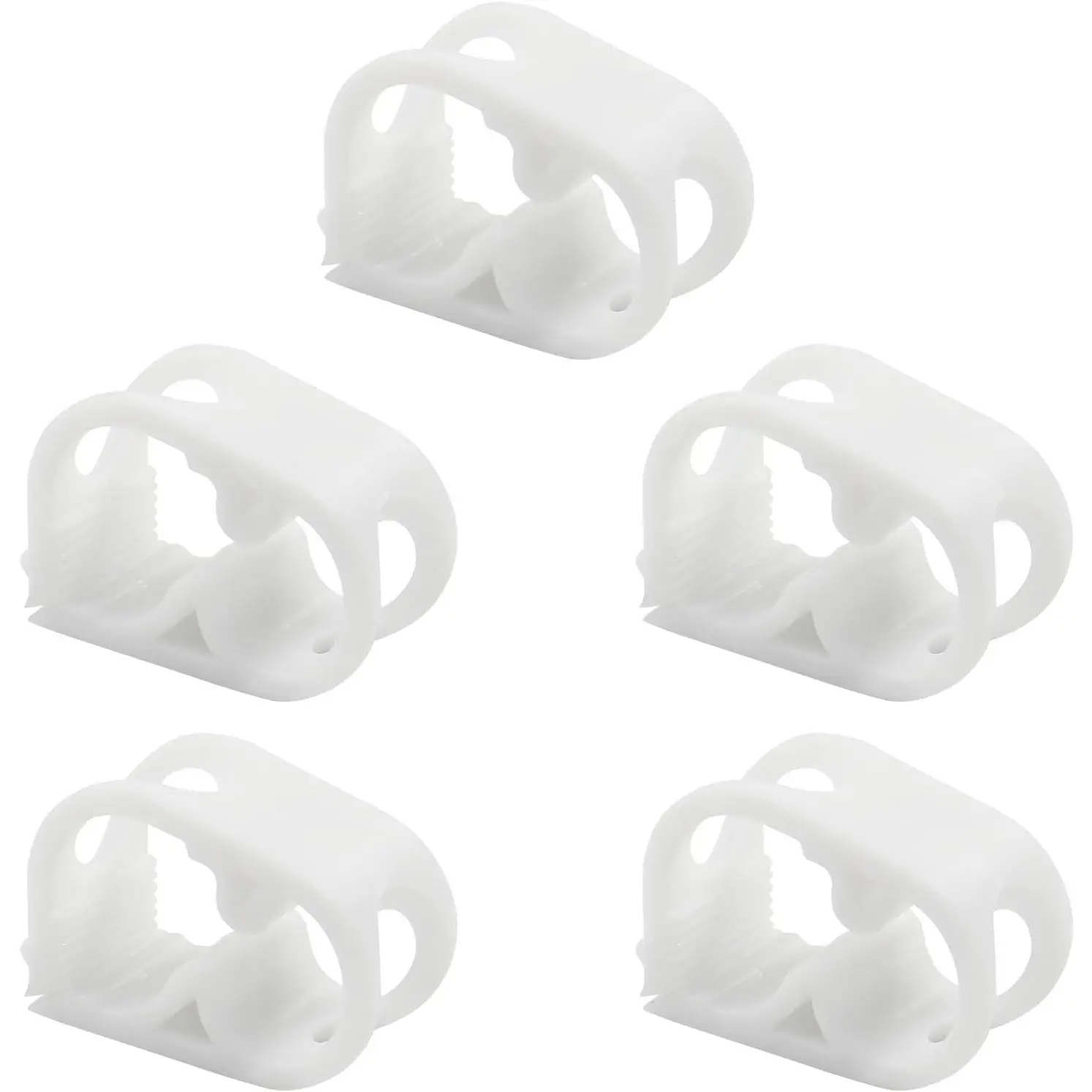 1/4" - 1/2" 5 Pcs Adjustable Plastic Tubing Clamps Peg Tube Clip Laboratory Pinch Valve Flow Control Hose Clamp for Wine Beer and Infusion Bottle White