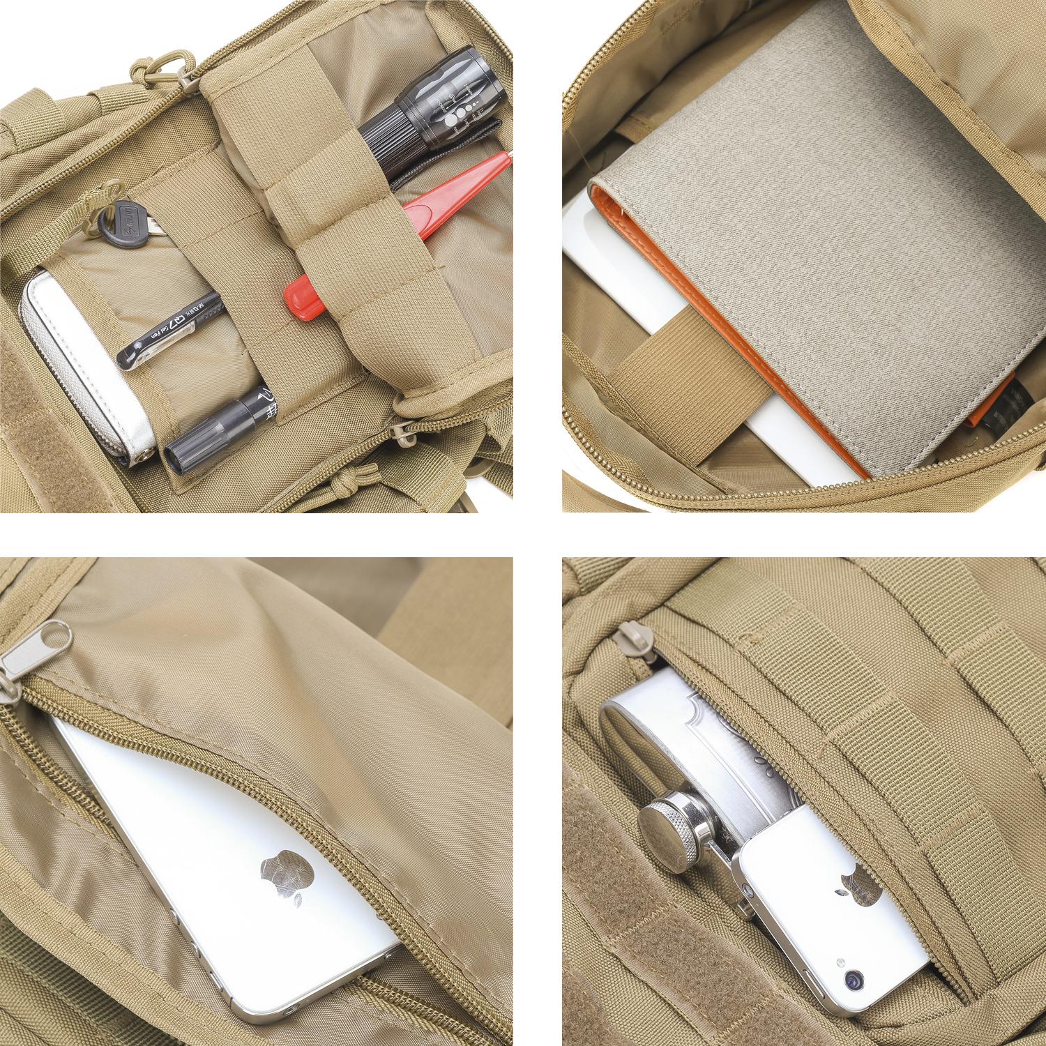 Tactical Sling Bag Backpack Military Rover Shoulder Sling Pack Small EDC Crossbody Chest Bag for Men With USA Flag Patch【shipping from US 】 Durable Water Resistant Carrying Wallet Molle