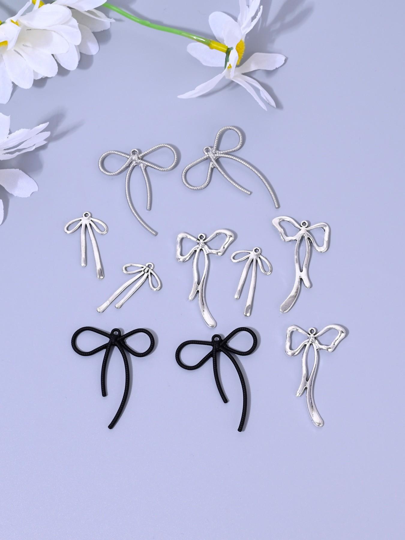 10 Elegant Bow Charms for DIY Jewelry Making, Perfect for Earrings, Necklaces, Bracelets, Keychains, Daily and Festival Accessories