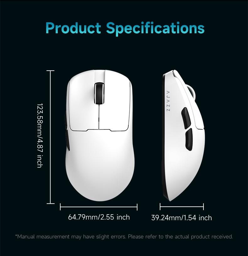 AJAZZ AJ159 V2 MC wireless game mouse battery replacement design the third mock examination computer office mouse PAW3311 sensor professional competitive driving game mouse DPI24000 supports multiple systems for games and office