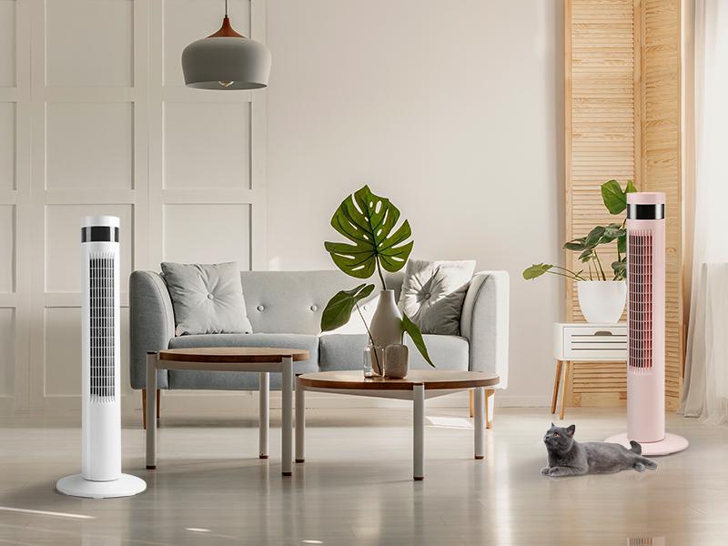 [NOT AC] R.W.FLAME Tower Fan, Oscillation fan with Remote Control, Standing fan for office, 3 Wind Modes, Time Settings, Portable Bladeless Floor Fans for Home with Children/Pets/Elders(36")