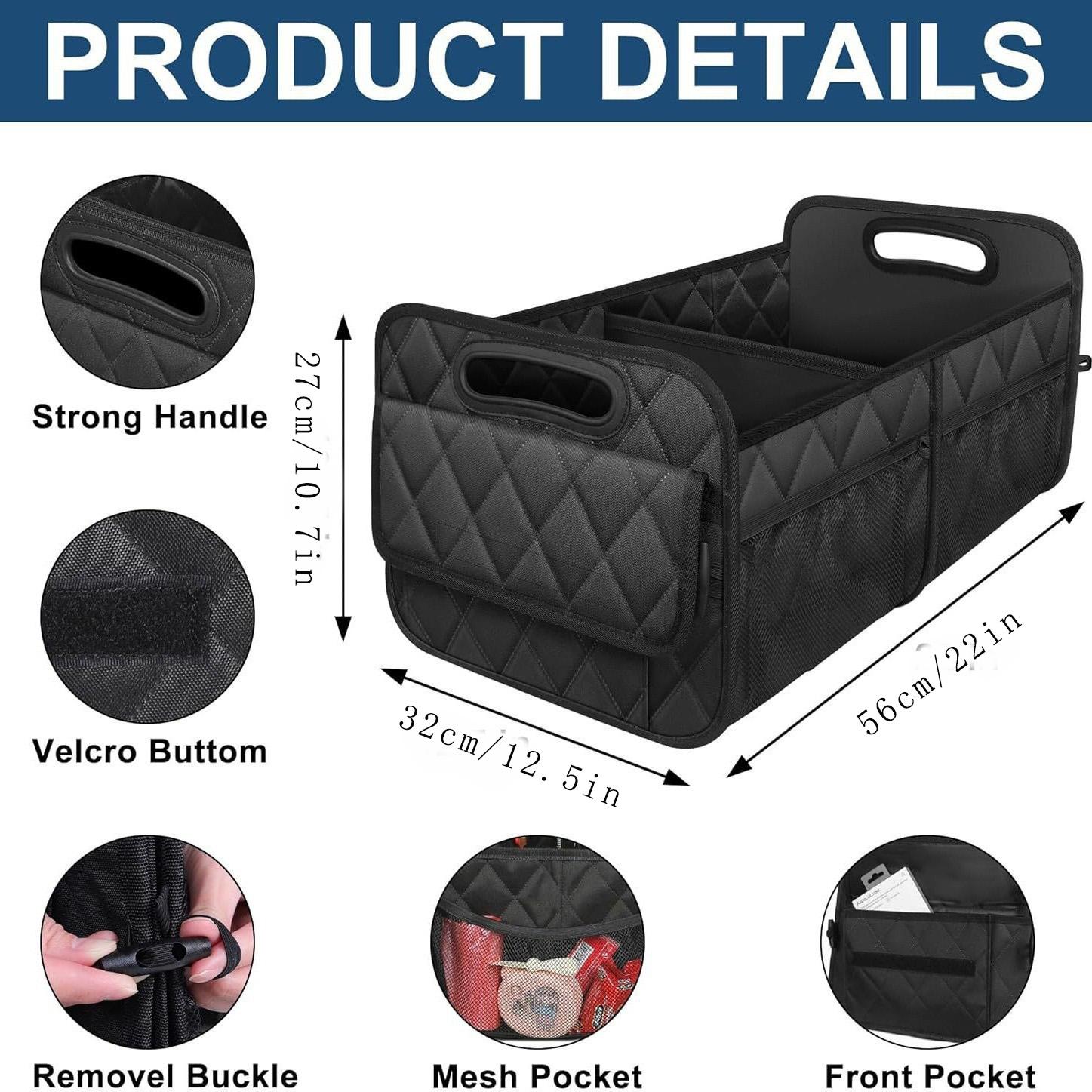 Car Trunk Organizer Box, Vehicle Storage Container, Car Interior Accessories, Luggage Holder, Tailgate Box, Automotive Essentials, Car Storage Organizers