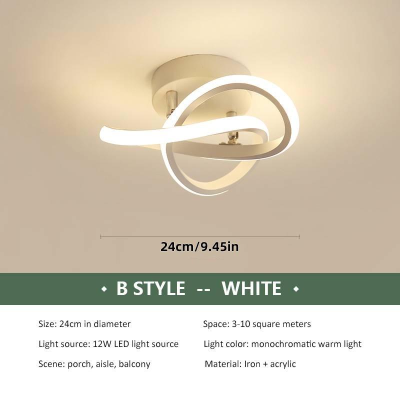 LED Ceiling Light, White-Black-Gold / Warm Light Ceiling Light - Hardwired Drilled Installation, Suitable for Bedroom, Hallway, Entryway, Study, Minimalist Indoor Home Lighting Ceiling Light