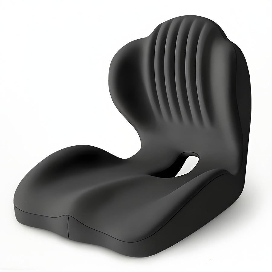 Ergonomic Memory Foam Padded Seat Cushion with Back Support, Tailbone Relief and Lumbar Pillow, Office, Car, Gaming, Wheelchair, Detachable Cover, Medium Firmness