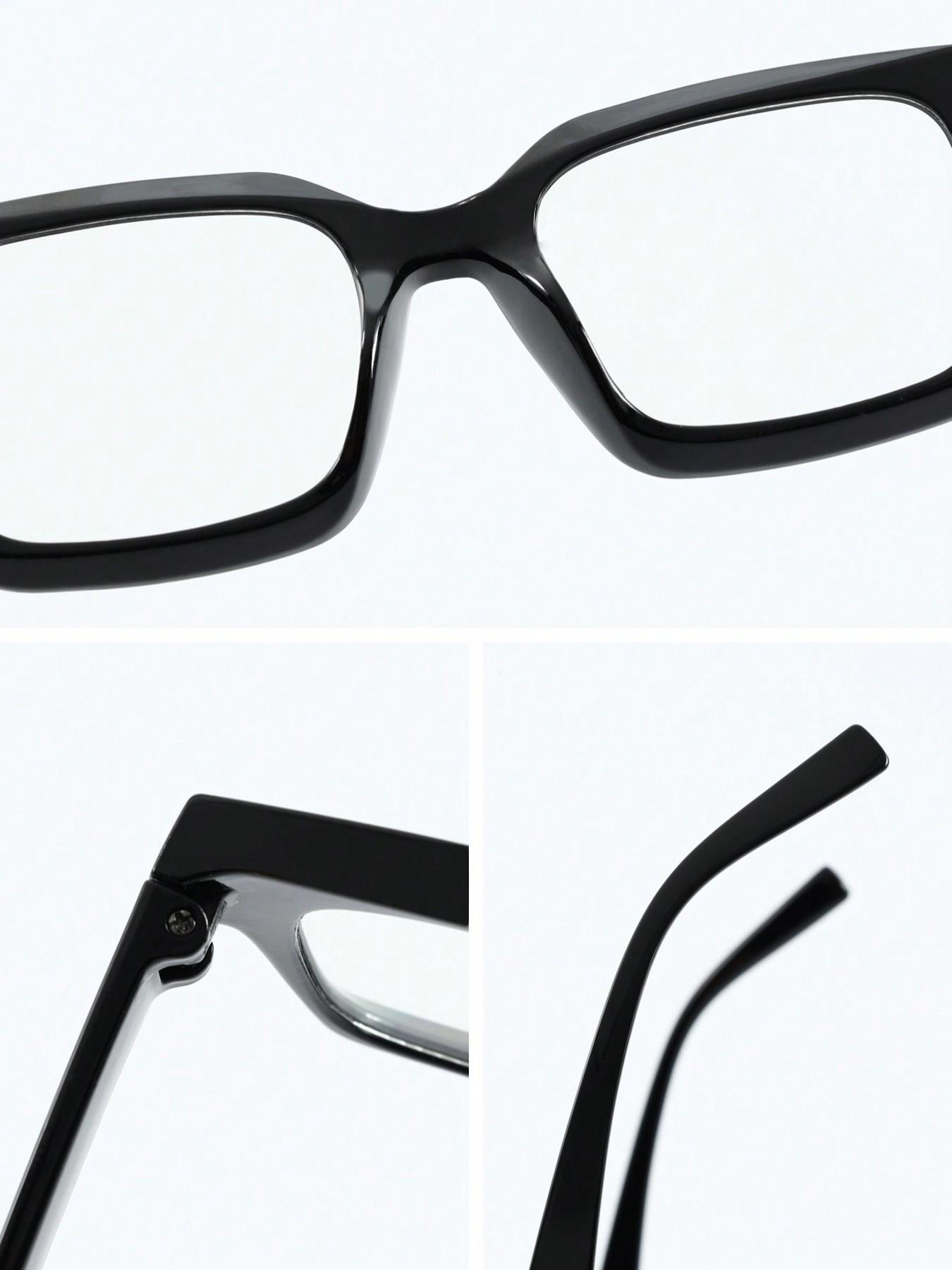 Unisex Square Frame Glasses, Blue Light Blocking Reading Glasses, Casual Daily Use, Decorative Lens, Suitable for Work and Fashion