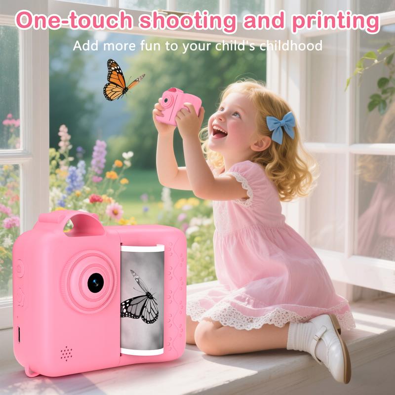 Portable Instant Print Camera with 3 Rolls Print Paper, Ideal Birthday Gifts for Boys & Girls,Boys & Men gifts, Photo Camera