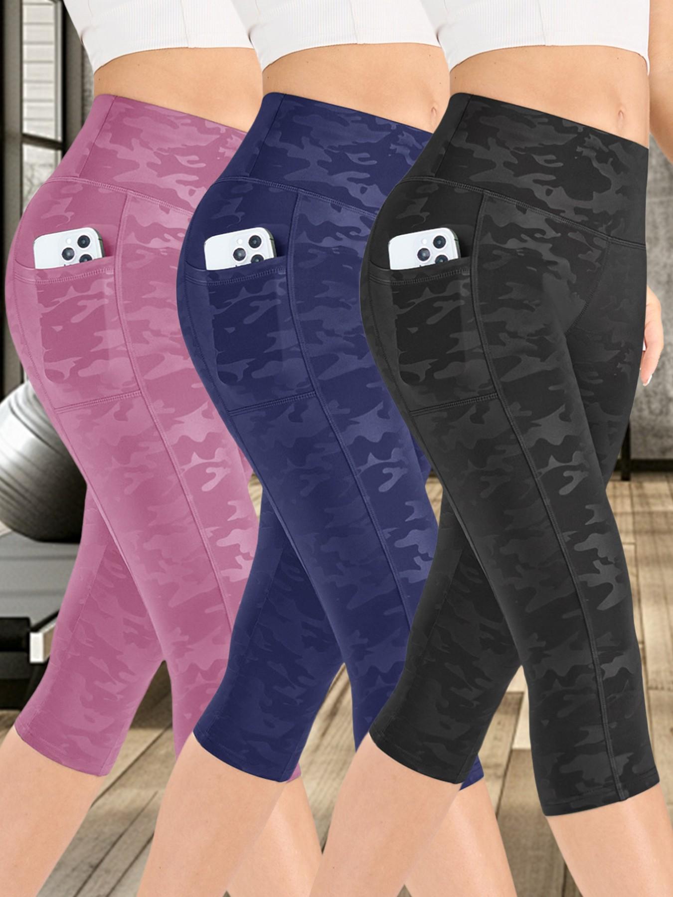 Women's Camo Print High Waist Stretchy Sports Leggings, Breathable Comfortable Skinny Pants, High Stretch Yoga Leggings, Workout Legging Capris, Ladies Sportswear for Indoor Outdoor Wear