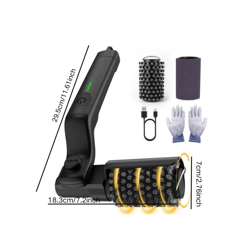 Automatic Electric BBQ Grill Brush, Wireless Charging, Premium Stainless Steel Brush, BBQ Tool, Removes Rust and Grill Grease, 2 Replacement Cleaning Brushes, Deep Cleaning BBQ Accessory for All BBQ Types and Grills