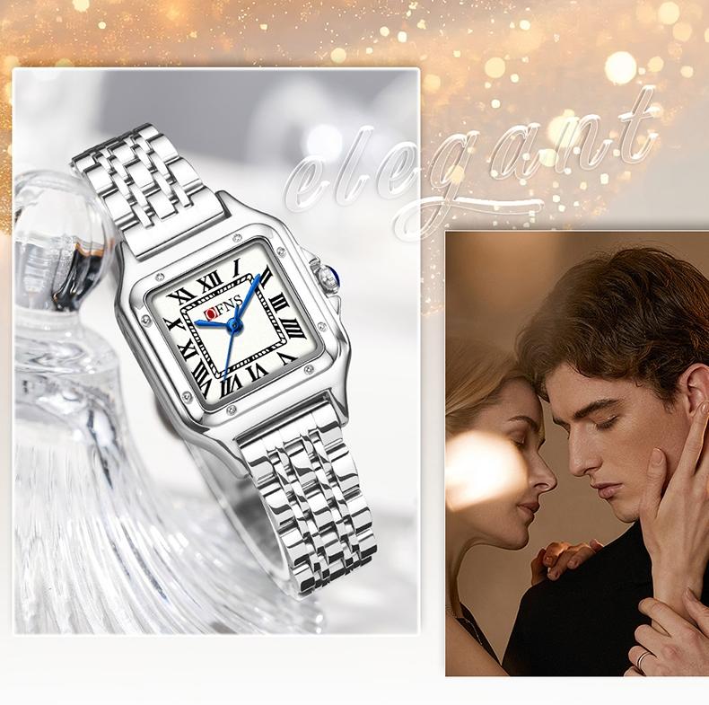 1Pcs Fashion Elegant Design Women's Watches, Stainless Steel strap/Zinc Alloy Case, Luxury Brand Business Lady Quartz Wristwatch Waterproof, Classic Simple Casual Women Watch, Watches For Woman Mother Holiday Birthday Gifts