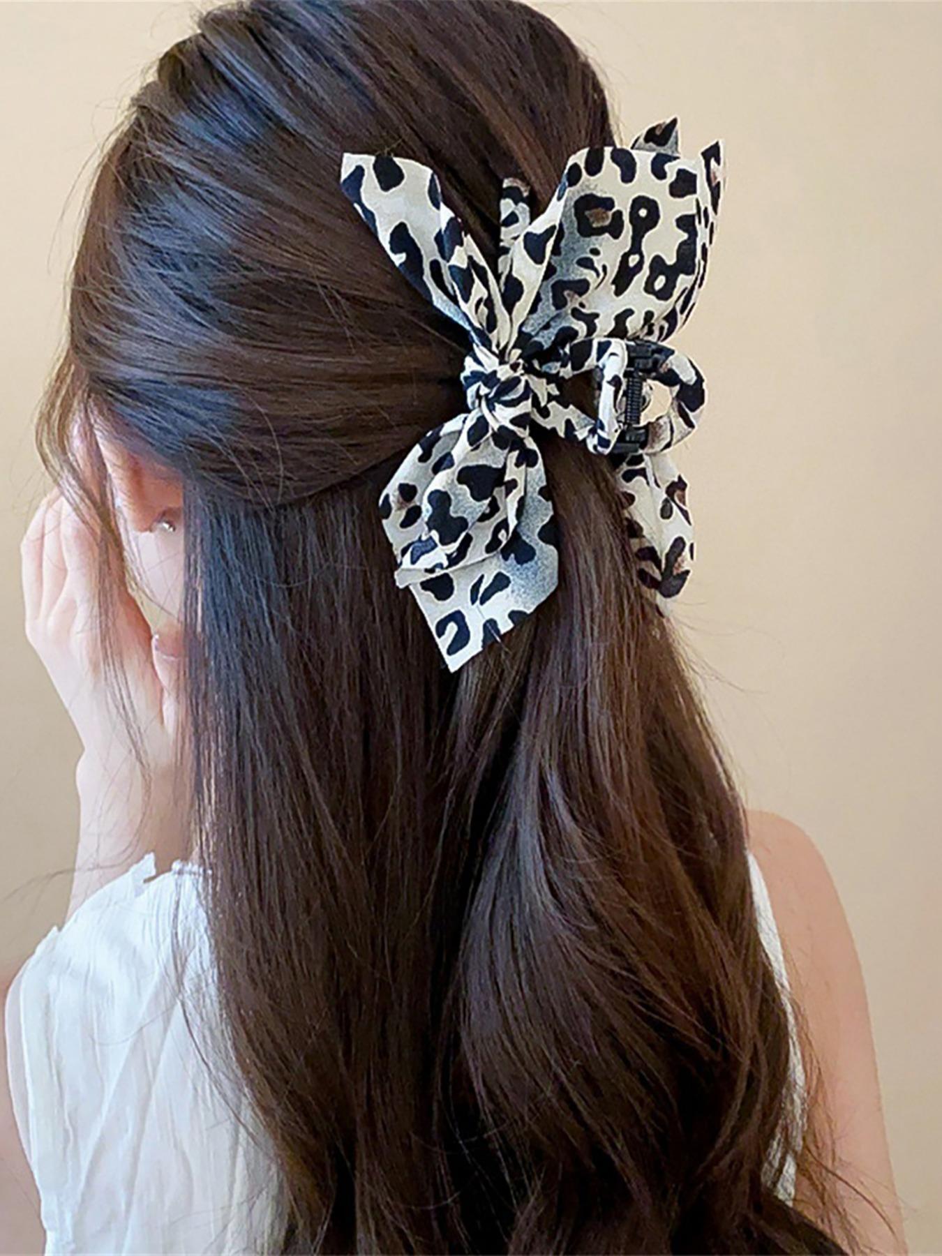 3PCS Women's Large Leopard Print Bow Claw Clips Vintage Y2K Aesthetic Strong Hold Hair Clips for Daily Beach Styling Soft Girl Trending Accessory 3PCS Women's Large Leopard Print Bow Claw Clips Vintage Y2K Aesthetic Strong Hold Hair Clips for Daily Beach Styling Soft Girl Trending Accessory
