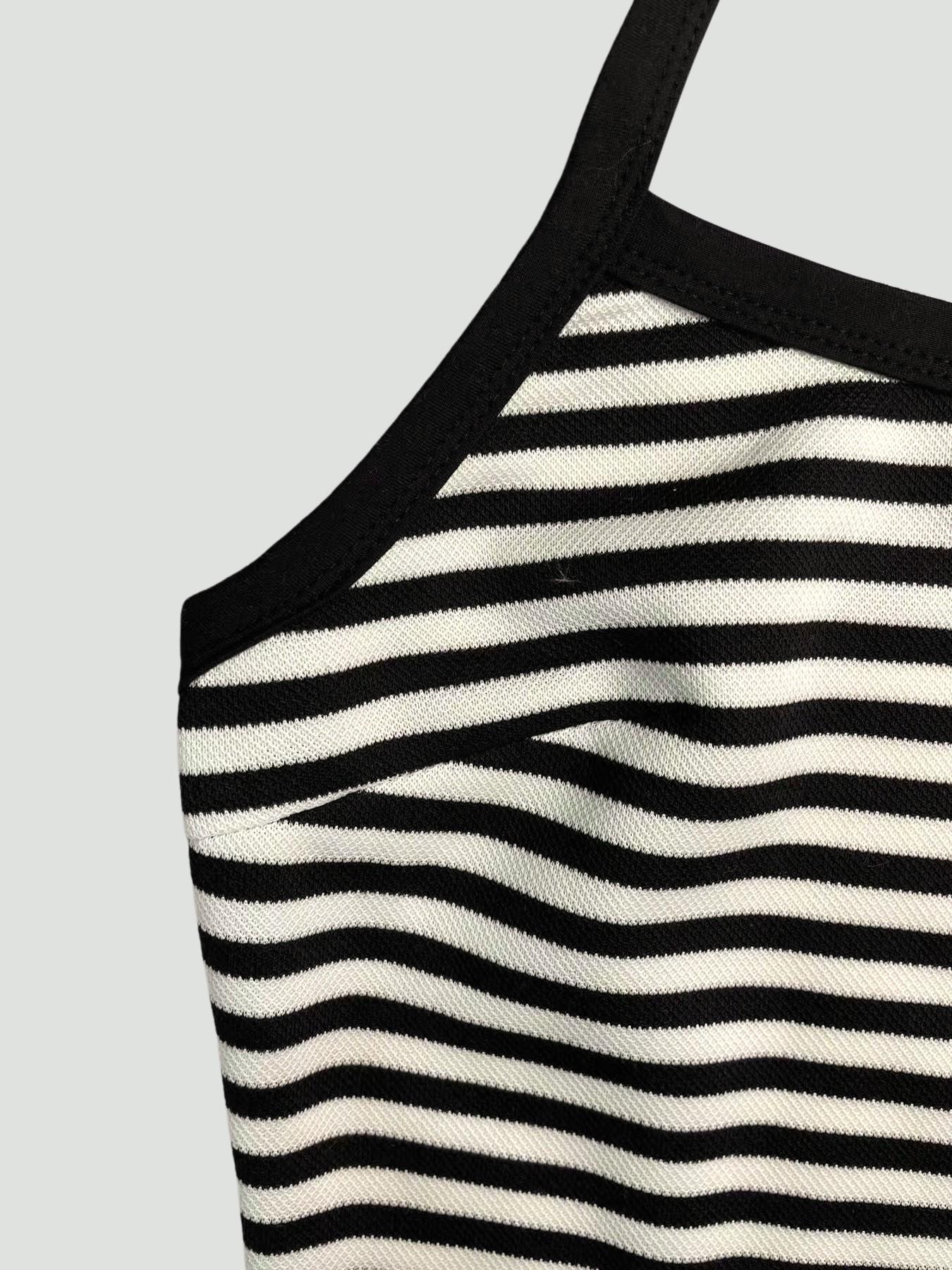 Basic Striped Casual Matching Set for Women - Halter Sleeveless Crop Top &  Shorts Beach Vacation Outfits