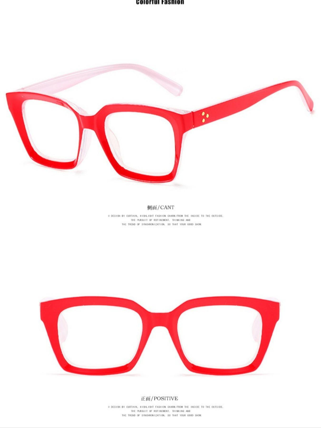 Unisex Square Frame Glasses, Trendy Retro Style, Multi-Color Decorative Eyewear, Perfect for Photoshoots & Street Fashion