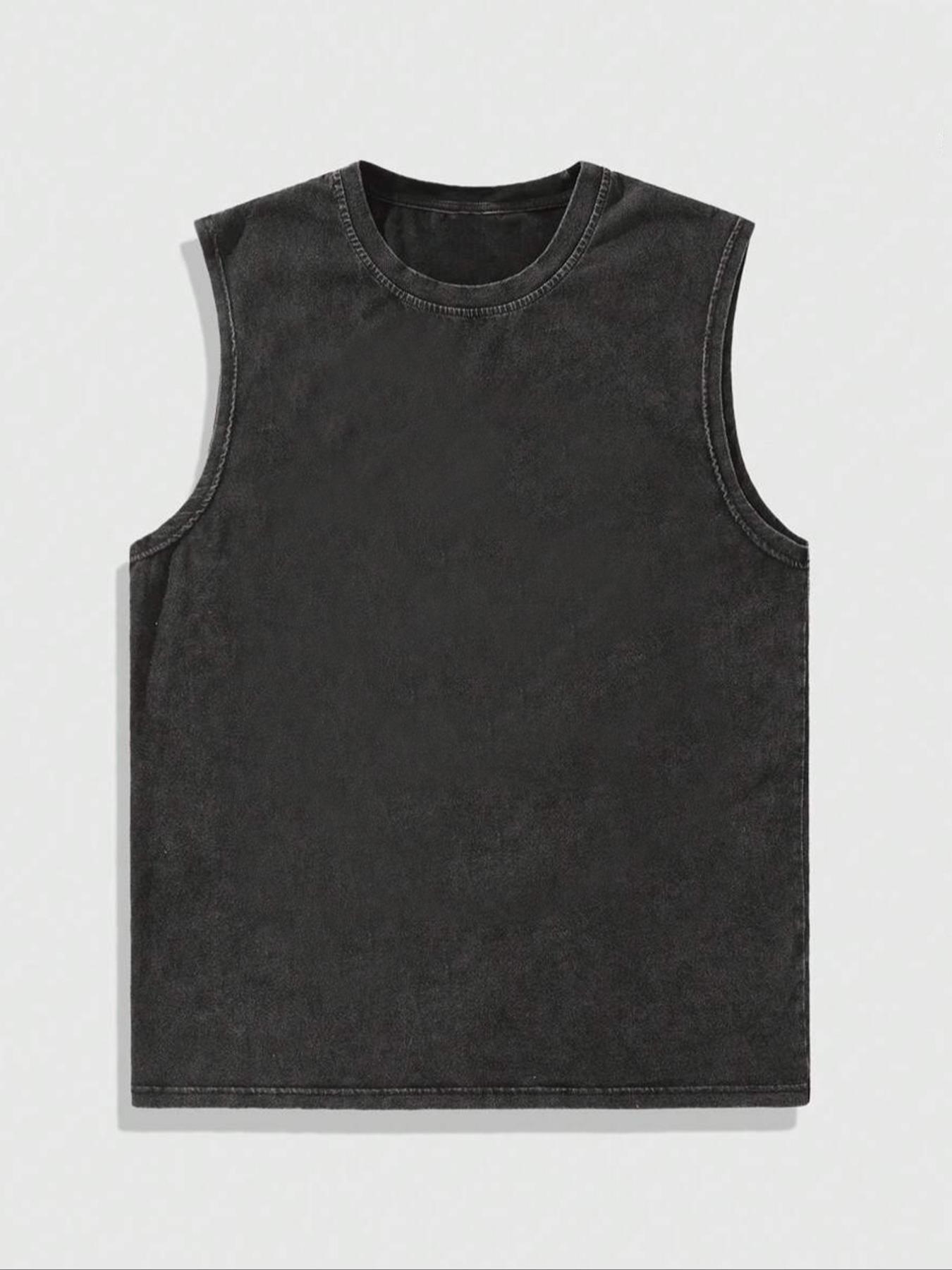 Unlock the American retro Vintage style, Made of skin-friendly pure cotton, this men's sleeveless round-neck Fitted T-shirt, Stylish tank, is cool, Casual and has a personalized text pattern, Sleeveless Tank Tops