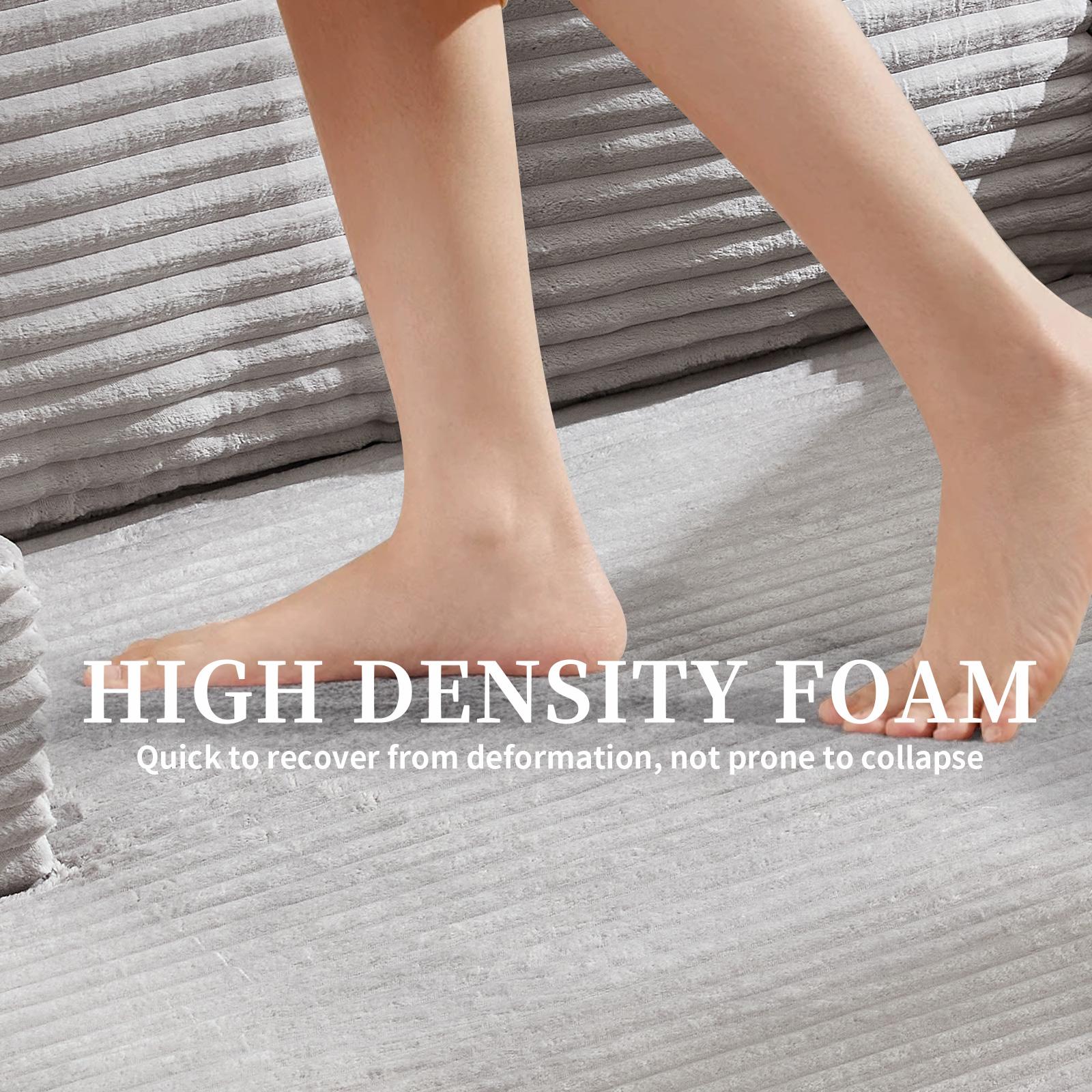 [SpringStatements] EBELLO Boneless Chaise Lounge, Upholstered Sofa Bed with Throw Pillows and Armrests, Indoor Sleeper Chair- Luxurious Plush Corduroy Chair Bed for Living Room - No Assembly Required