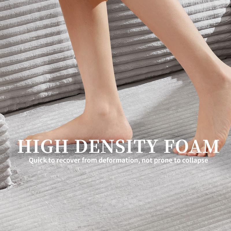 EBELLO Boneless Chaise Lounge, Upholstered Sofa Bed with Throw Pillows and Armrests, Indoor Sleeper Chair- Luxurious Plush Corduroy Chair Bed for Living Room - No Assembly Required