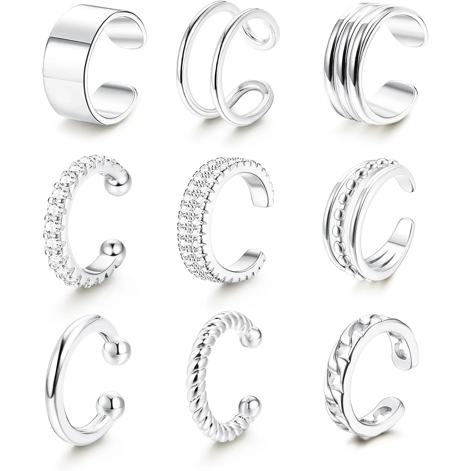 Fansilver Ear Cuff Earrings for Women Non Piercing Gold Plated Ear Cuffs 14K Plated Gpld Ear Cuff for Non Pierced Ears Clip on Cartilage Earring Fake Earrings  Lightweight
