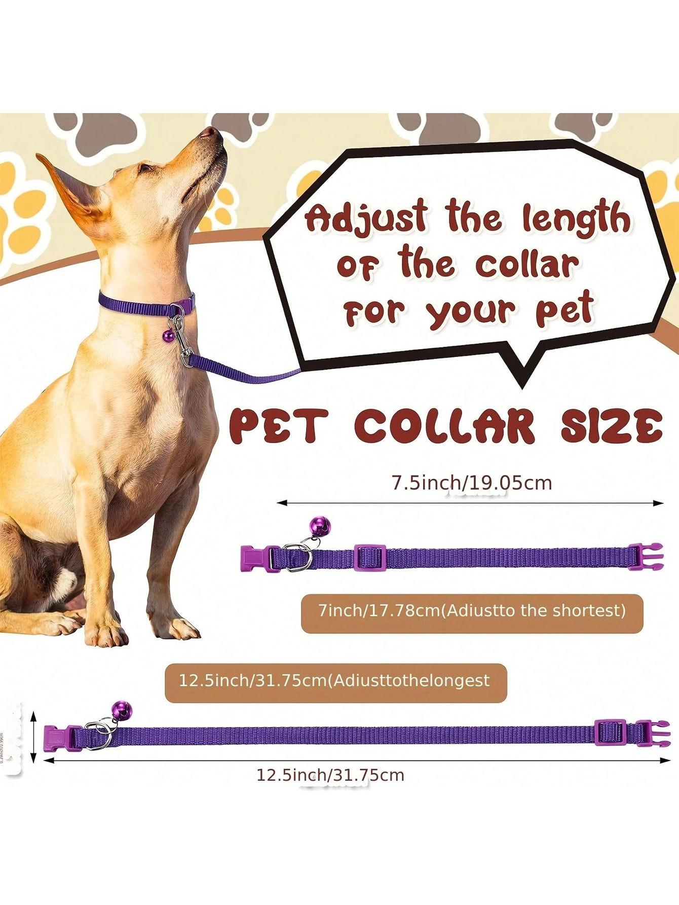 Mixed Color 10-Piece Cat Bell Collar Set, Simple Fashion Necklace, Adjustable Dog & Cat Collars, European Style, Stylish Pet Accessories