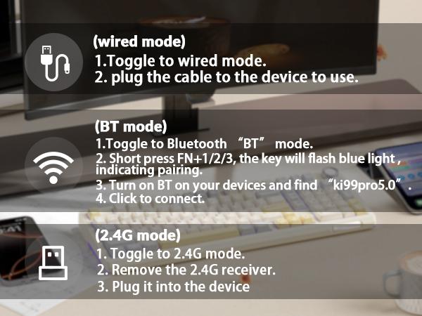 Solakaka KI99 Pro Hot-Swappable 96% Wireless RGB Gaming Mechanical Keyboard, Pre-Lubed Switches,Gasket Structure Creamy Keyboards for Gamer/PC/Laptop (White) PC Accessories gaming accessories FallFreshness