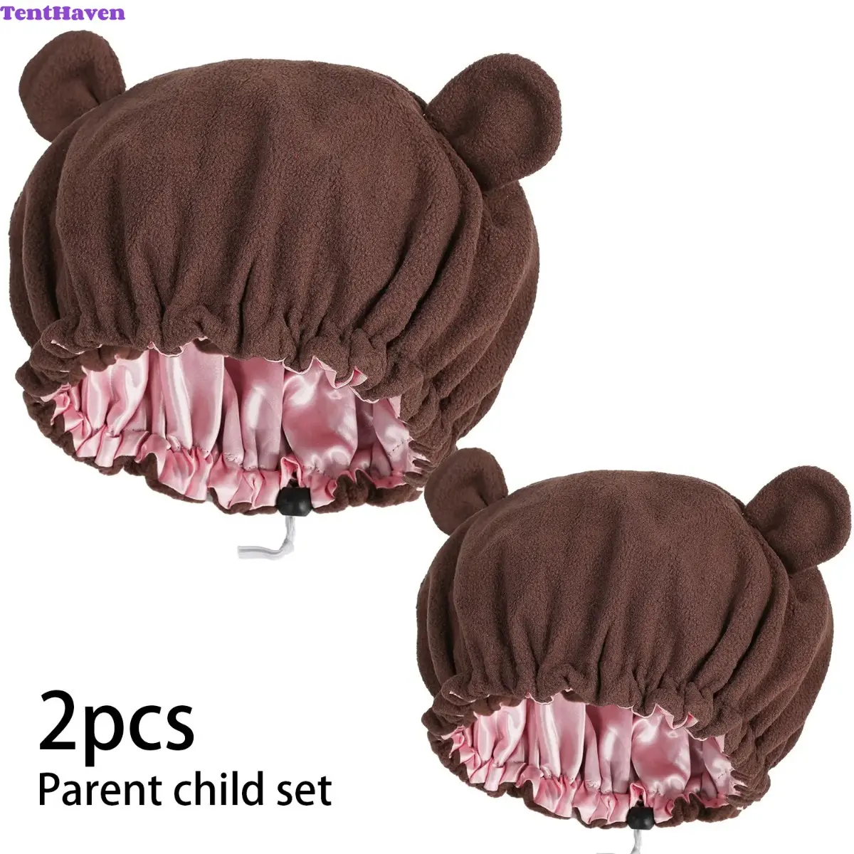 Women's Soft Adorable Look Bear & Devil Ears Fluffy Plush Sleep Bonnet - Cozy Warmth Night Cap, Ideal for Wear at Night & Daily Skincare (Sports & Outdoor Accessory Hat)
